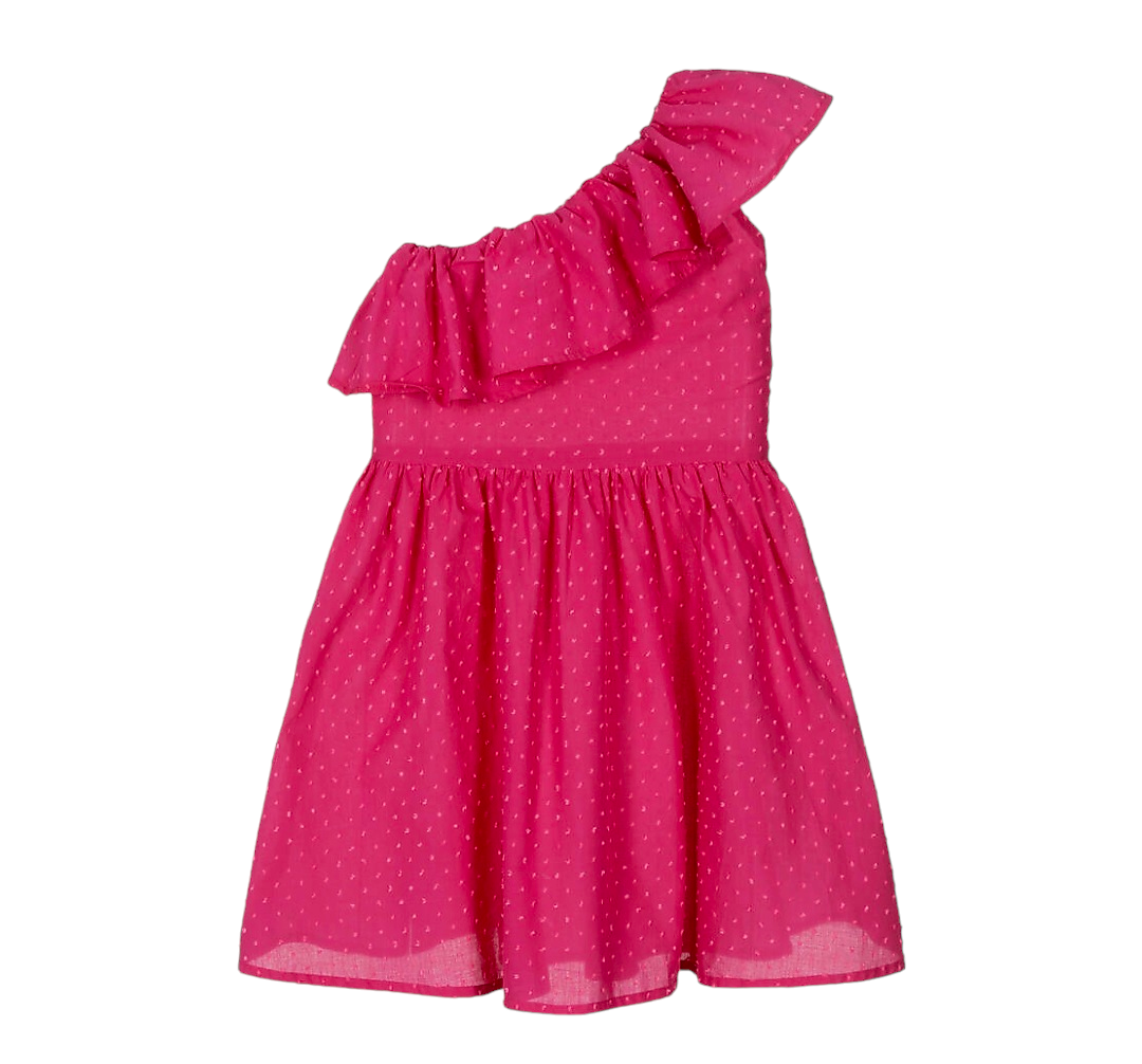 Girls pink best sale ruffle dress