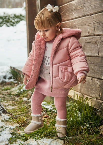 Mayoral 12 Month Girls Blush Pink Reversible Coat 2480