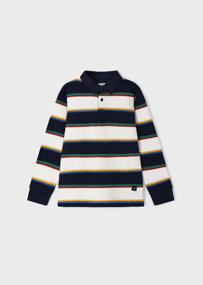 Mayoral Age 4 Boys Striped Knitted Polo Shirt