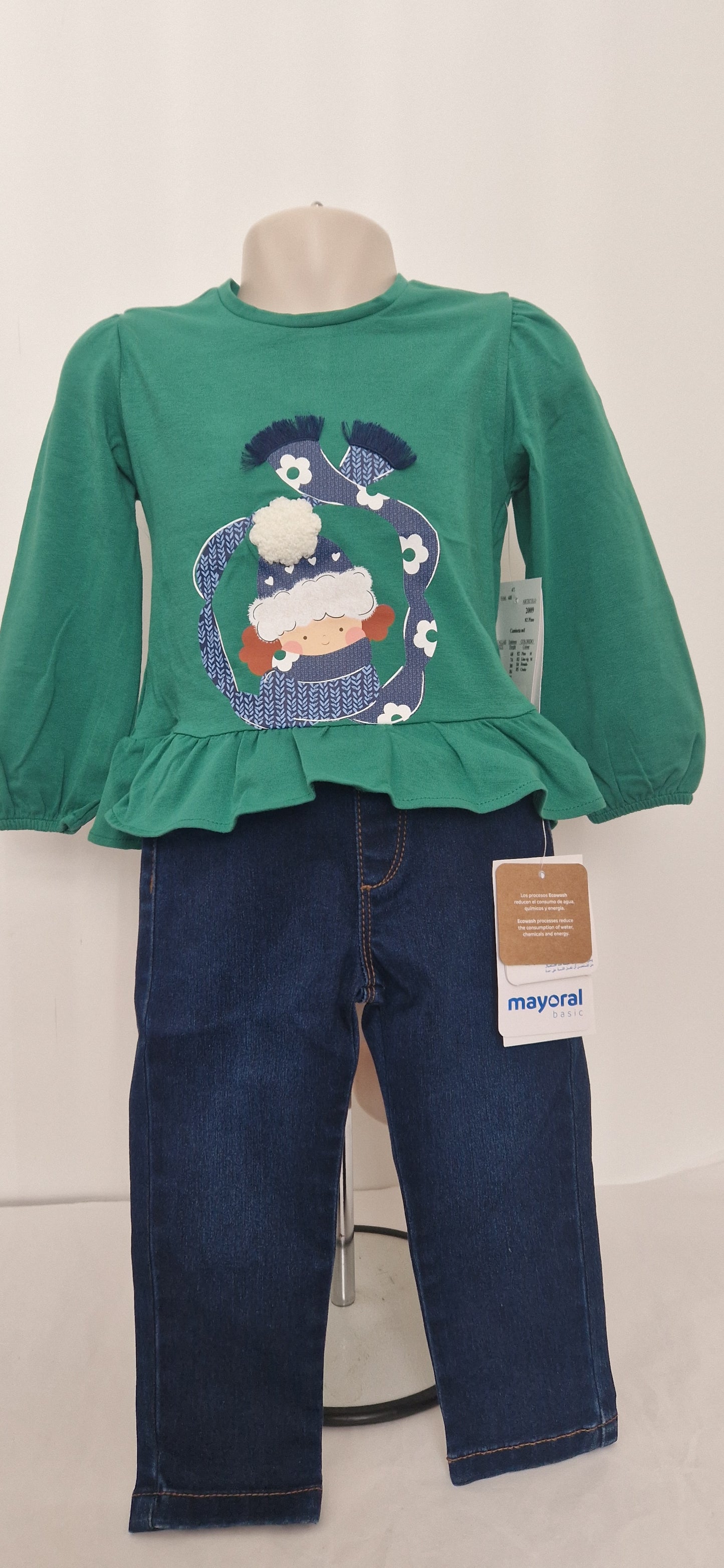 Mayoral Top & Jeans Set Girls Age 12 Months