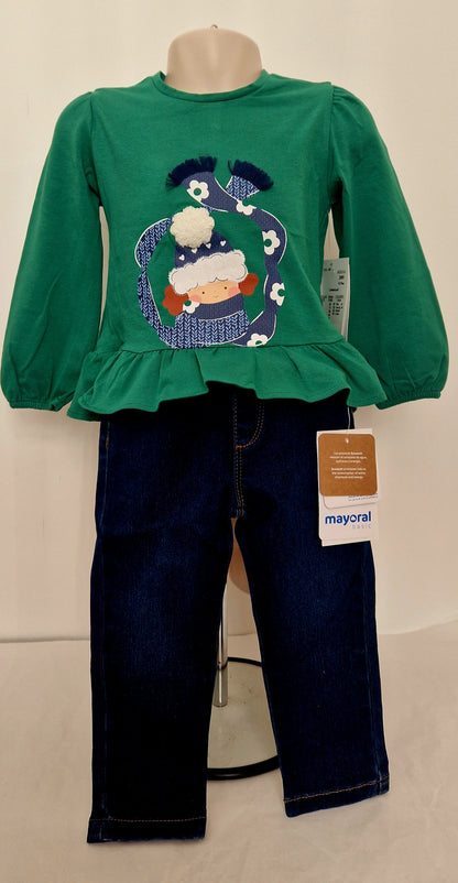 Mayoral Top & Jeans Set Girls Age 12 Months