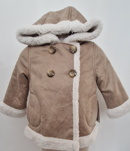 Mayoral Faux Sheepskin Coat Girls Age 12 Months