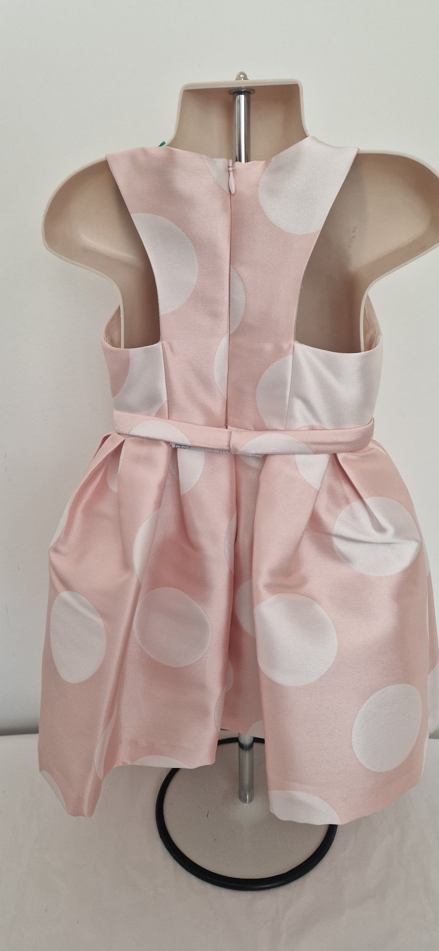 Abel & Lula Pink Satin Polka Dot Dress Age 4