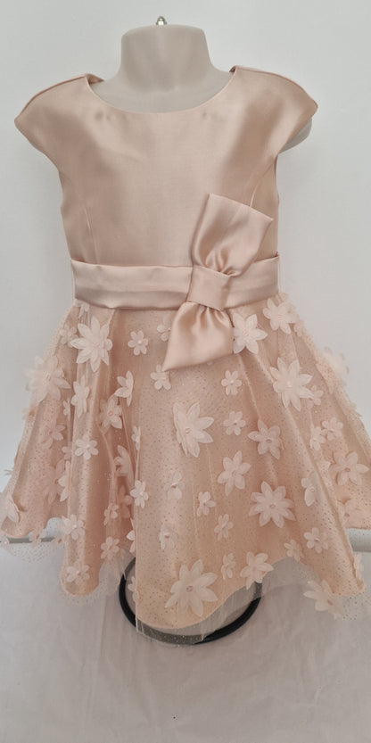 Abel & Lula Mikado Dress With Embossed Flowers Age 4