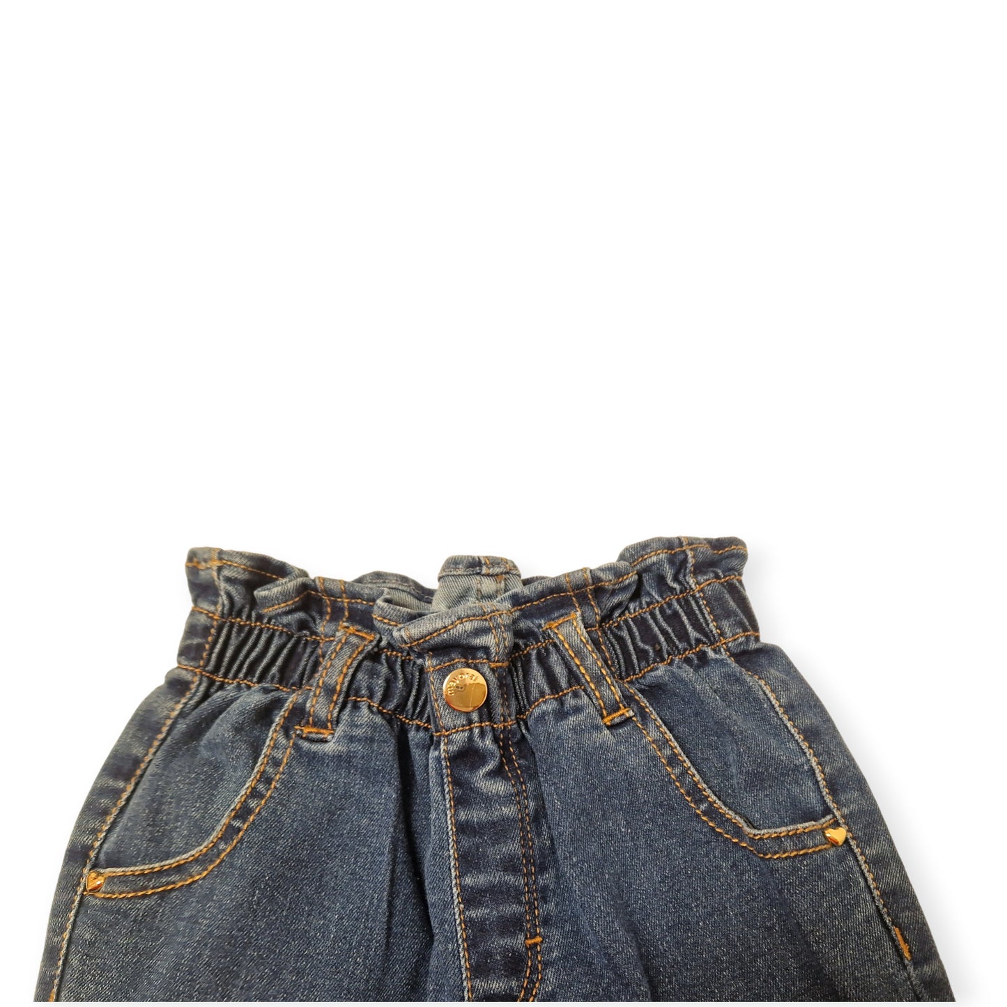 Mayoral Slouchy Jeans With Ruffle Waist Detail Girls Age 12 Months