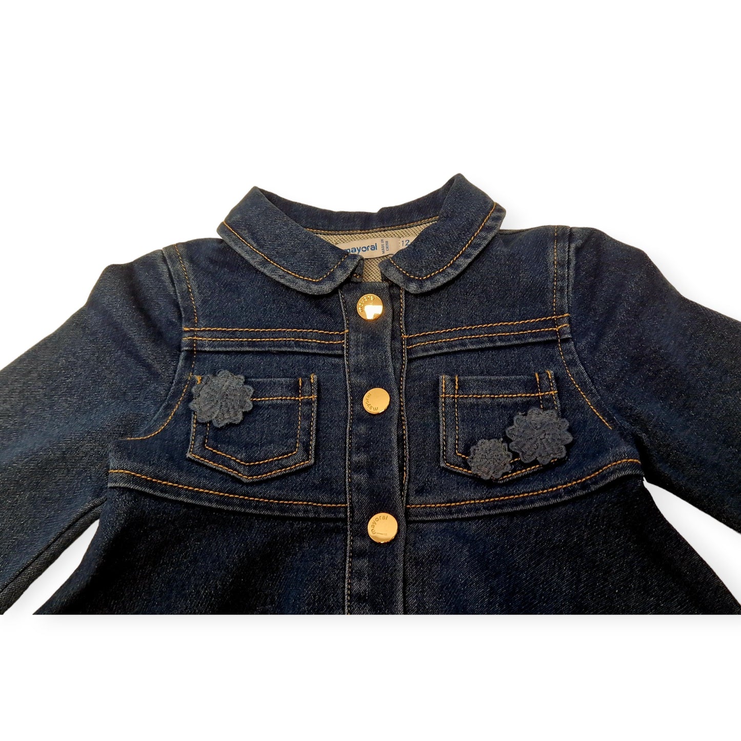 Mayoral Girls Stretch Denim Dress Age 12 Months