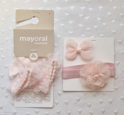 Mayoral Newborn Formal Socks, Clip & Headband 9712/9727