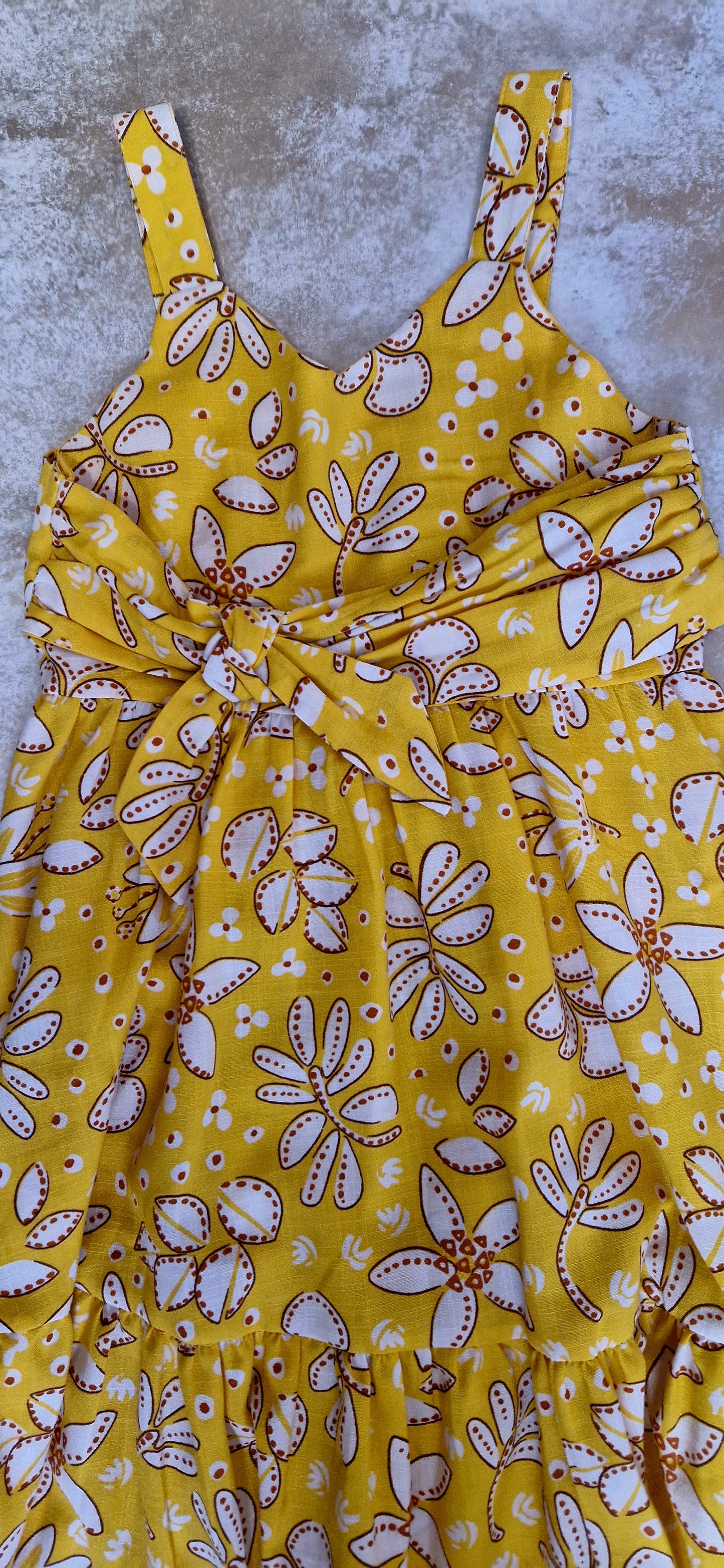 Mayoral Girls Age 8 Sunflower Yellow Printed Cotton Dress 6964-73