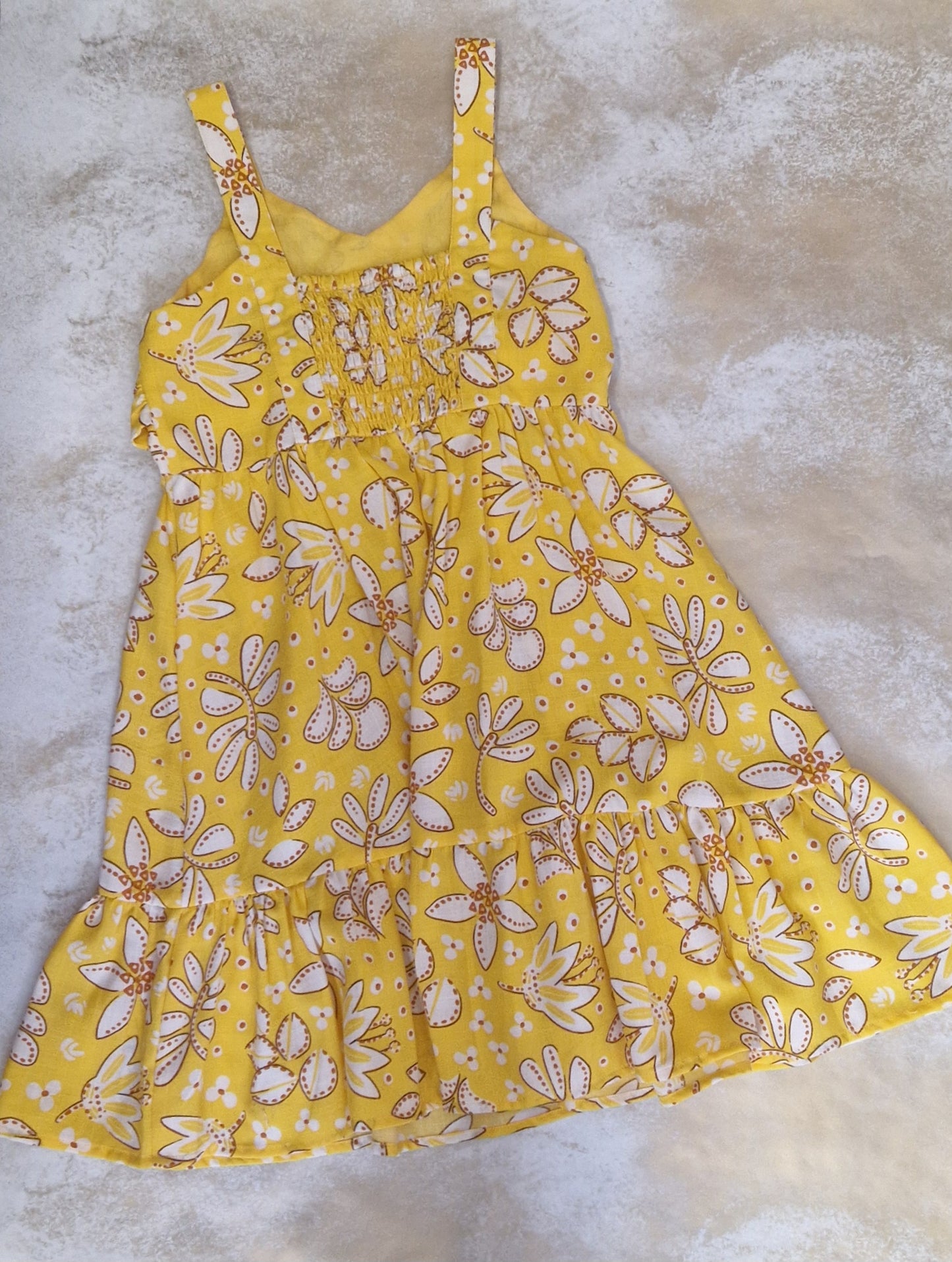 Mayoral Girls Age 8 Sunflower Yellow Printed Cotton Dress 6964-73