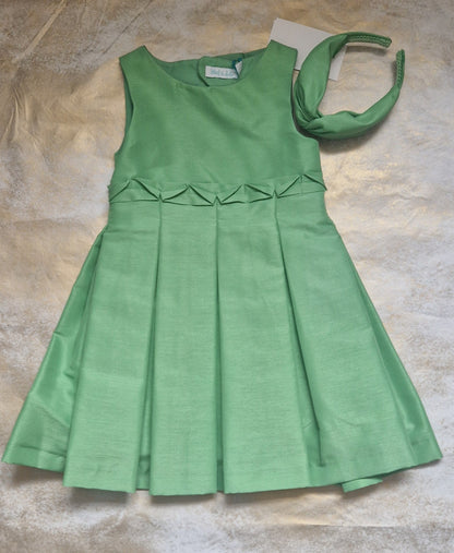 Abel & Lula Green  Dress with Matching Headband Age 4