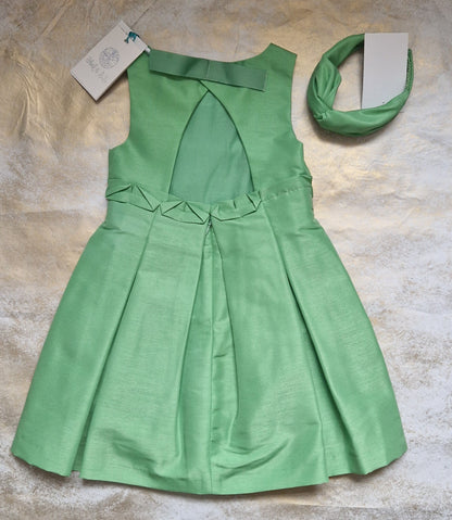 Abel & Lula Green  Dress with Matching Headband Age 4