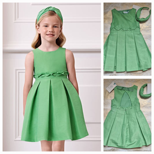 Abel & Lula Green  Dress with Matching Headband Age 4