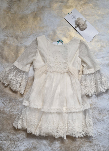 Abel & Lula Tulle Plumeti Dress & Hair Slides Age 4