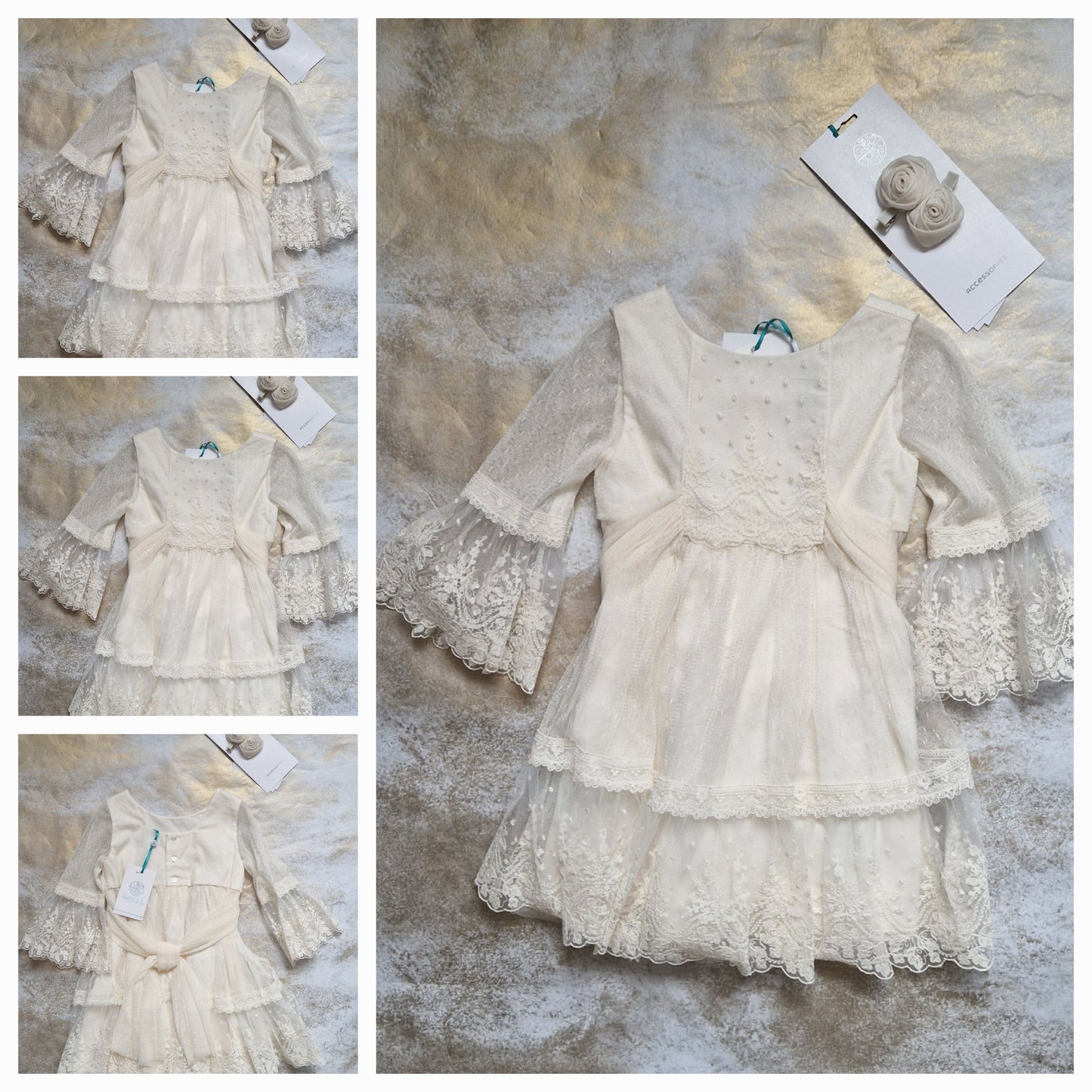 Abel & Lula Tulle Plumeti Dress & Hair Slides Age 4