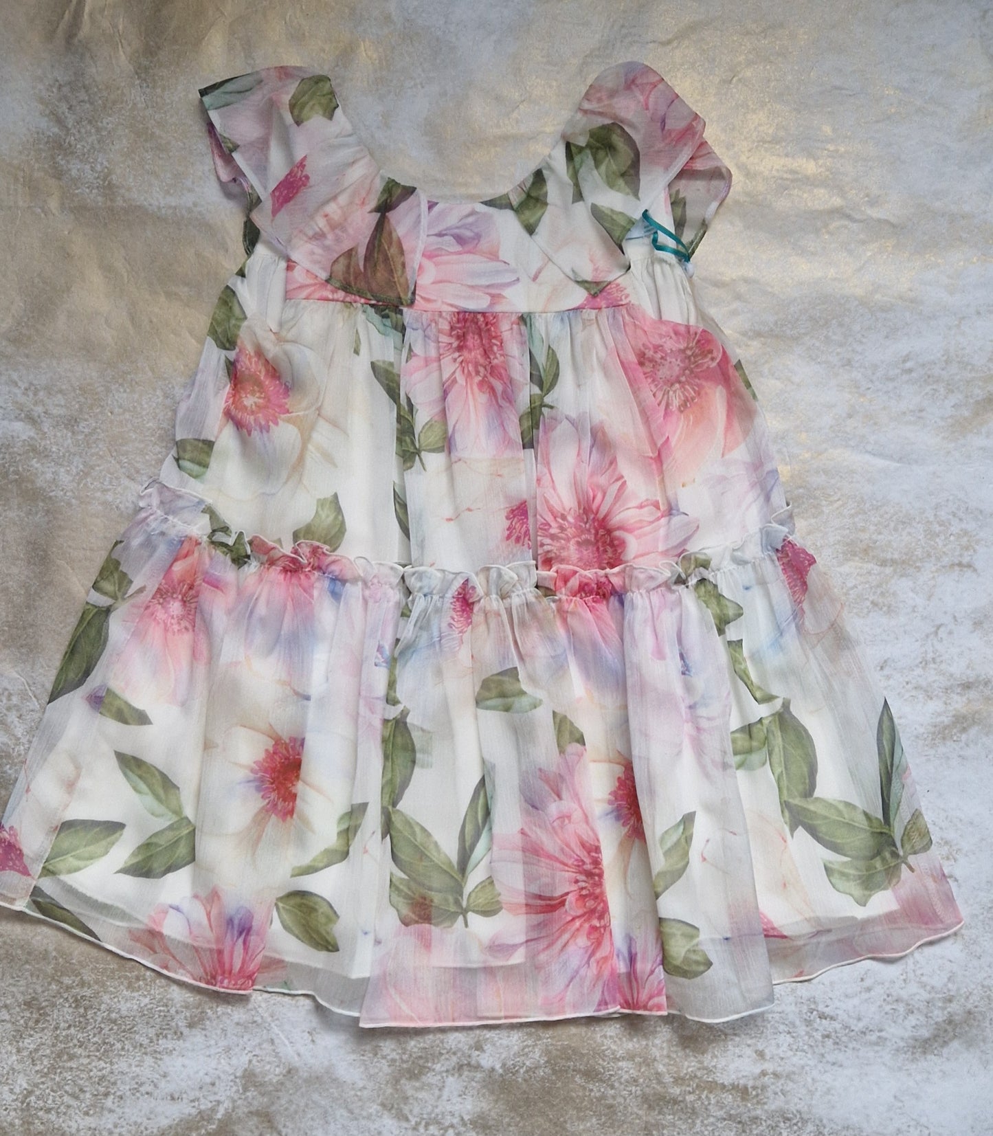 Abel & Lula Tulle Chiffon Dress, with Bolero Cardigan & Hair Slide Age 4