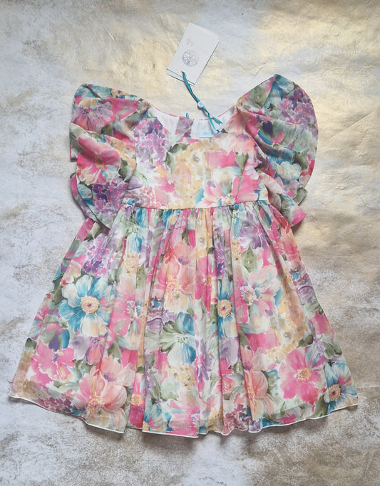 Abel & Lula Printed Chiffon Dress Age 4