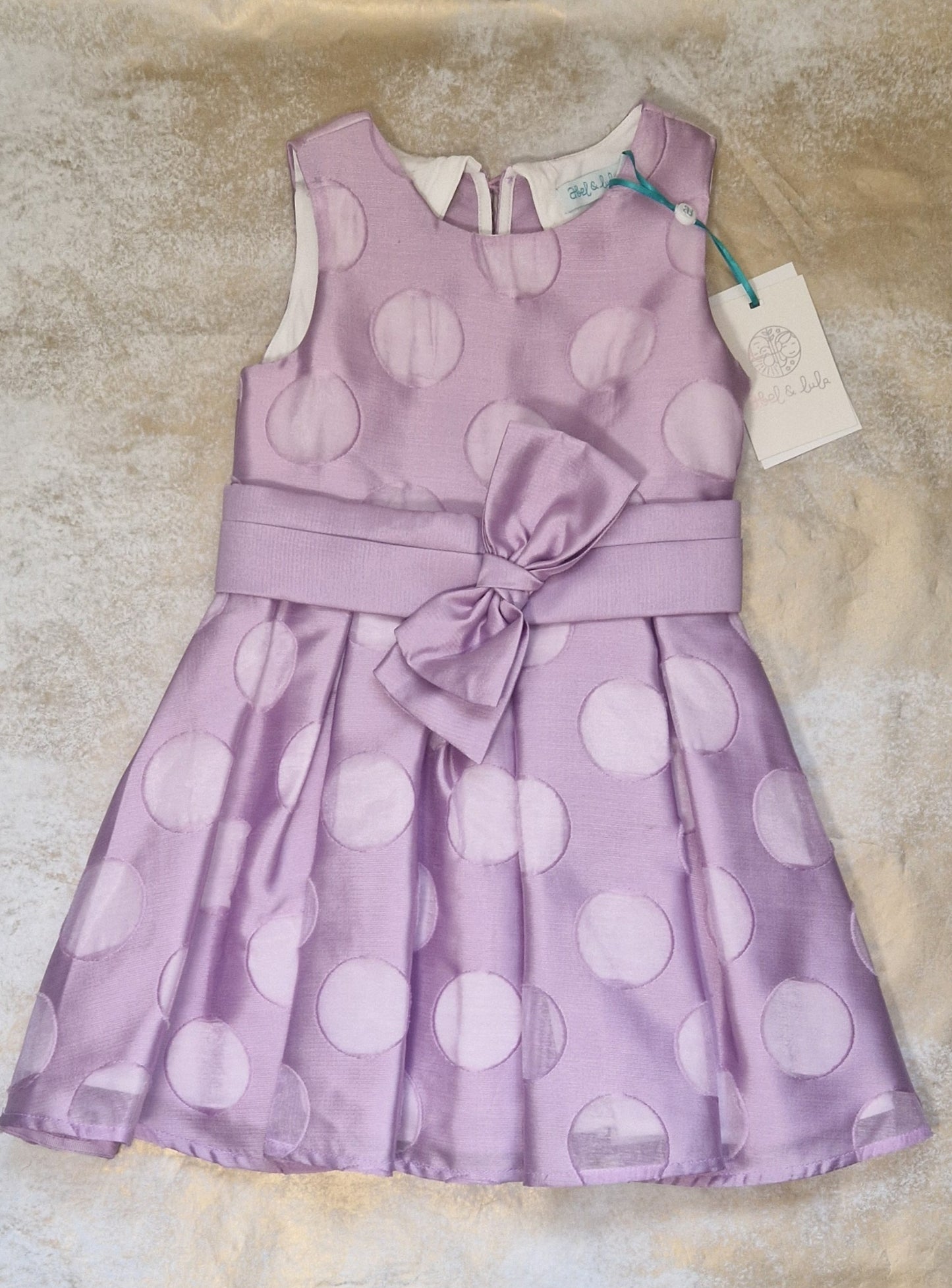 Abel & Lula Purple Polka Dot Dress Age 4