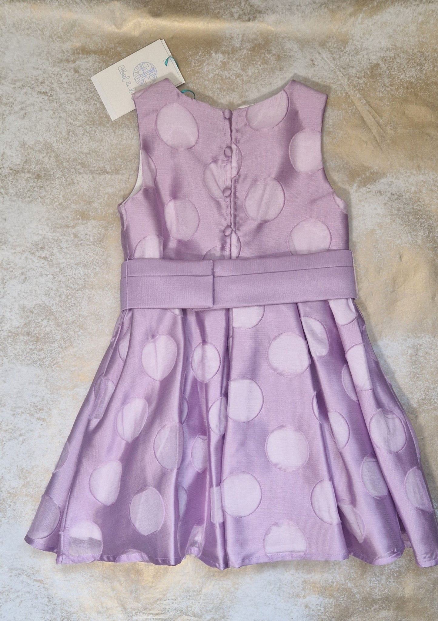 Abel & Lula Purple Polka Dot Dress Age 4