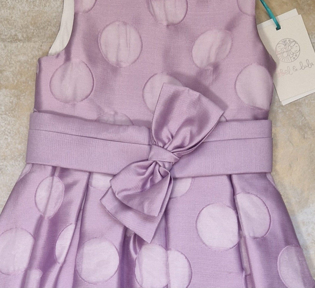 Abel & Lula Purple Polka Dot Dress Age 4