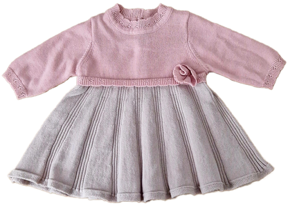 Mayoral Newborn 0-1 Month Girls Two-Colour Knit Dress