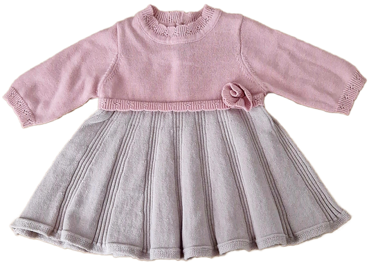 Mayoral Newborn 0-1 Month Girls Two-Colour Knit Dress