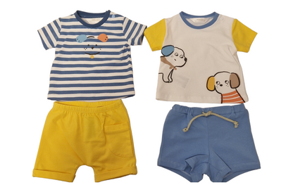 Mayoral Newborn Boys Four-Piece Shorts  & T-Shirt Set