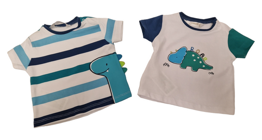 Mayoral Newborn Boys Dinosaur Print  T-Shirt Set