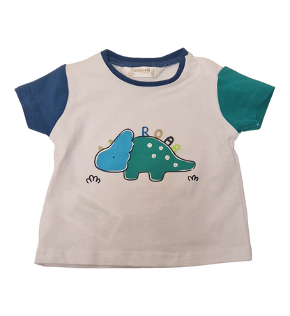 Mayoral Newborn Boys Dinosaur Print  T-Shirt Set