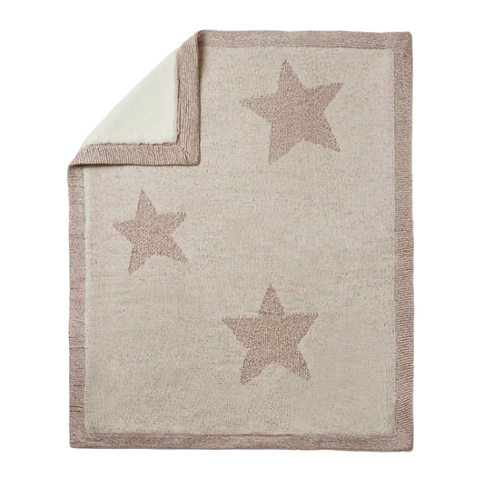 Mayoral Beige Stars 100% Cotton Fur Blanket