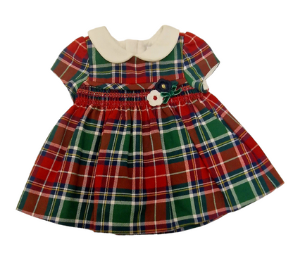 Mayoral Newborn Girls Tartan Floral Dress