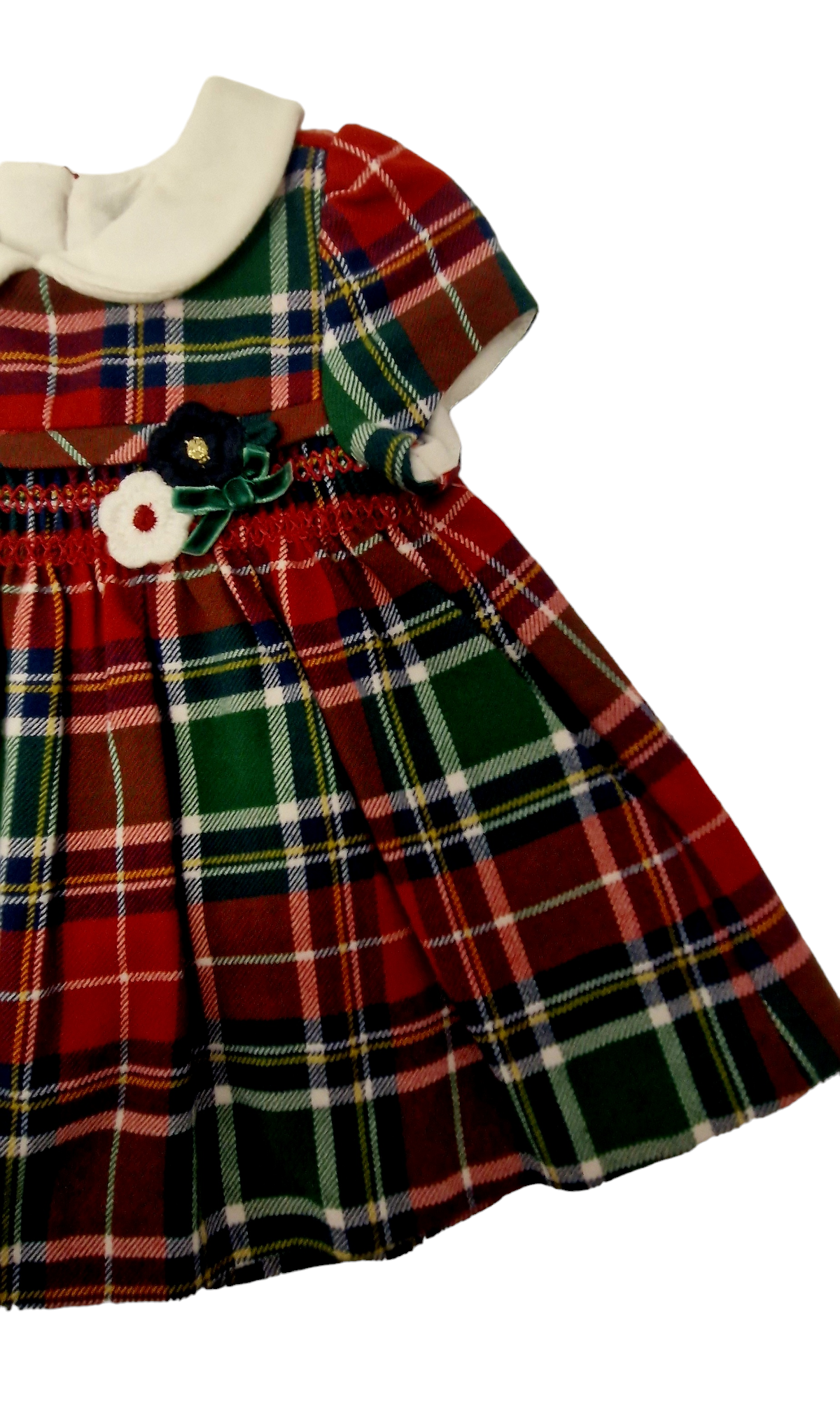 Mayoral Newborn Girls Tartan Floral Dress