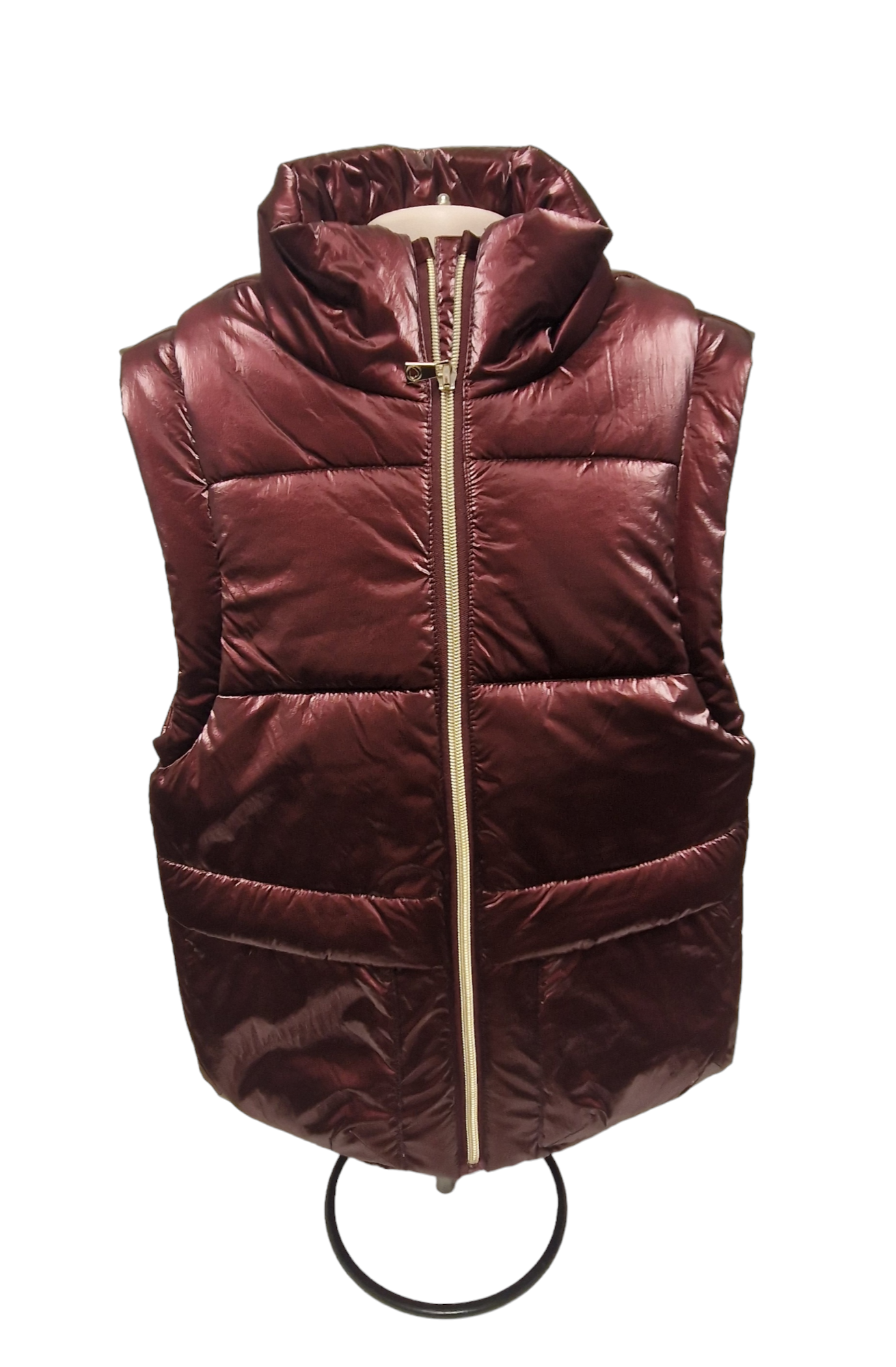 Mayoral Girls Age 8 Metallic Burgundy Gilet