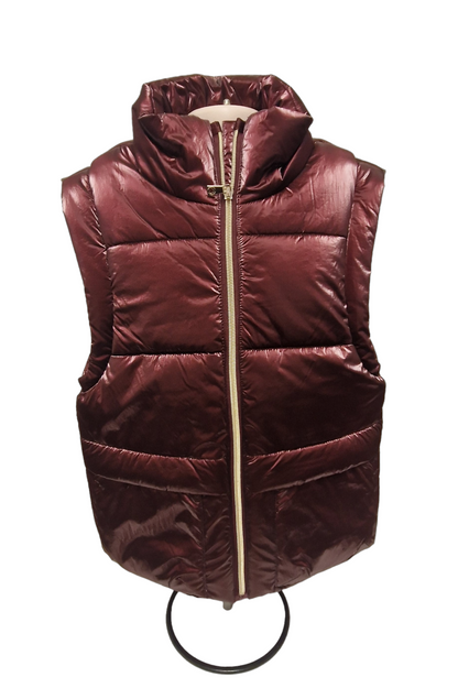 Mayoral Girls Age 8 Metallic Burgundy Gilet