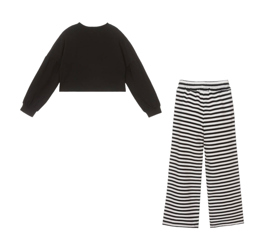 Mayoral Cropped Jumper & Striped Trouser Set Girls Age 8 (128cm)