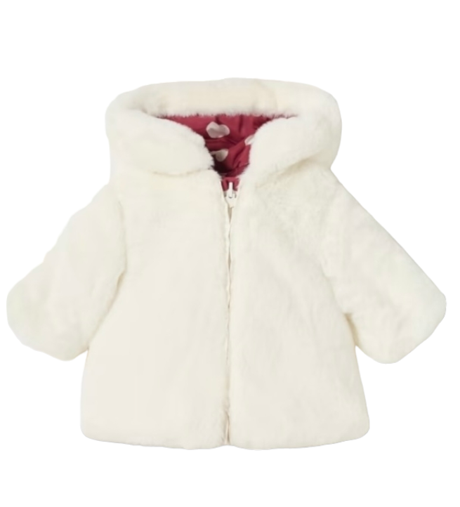 Newborn Girls (0-1 Month) Reversible Heart Print Coat