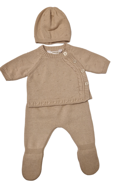 Mayoral Newborn Boys Three-Piece Knitted Cotton Outfit