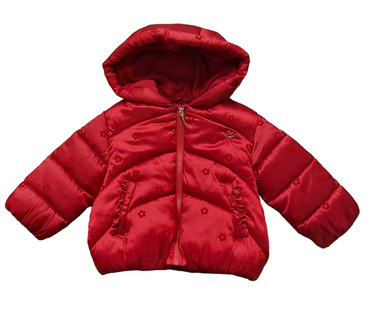 Mayoral Age 12 Months Shiny Puffer Jacket With Floral Print