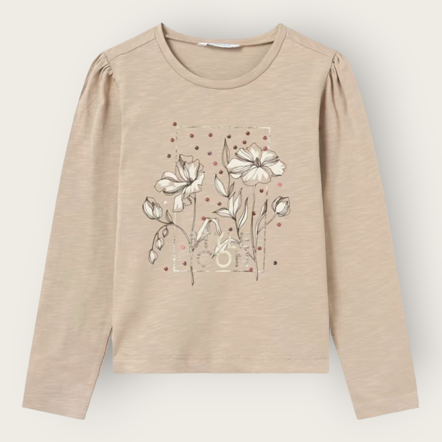 Mayoral Age 8 Long-Sleeved Cotton Top with Floral Print