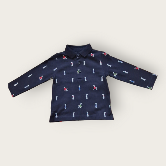 12 Month Boys Long-Sleeved Top With Posh Dogs