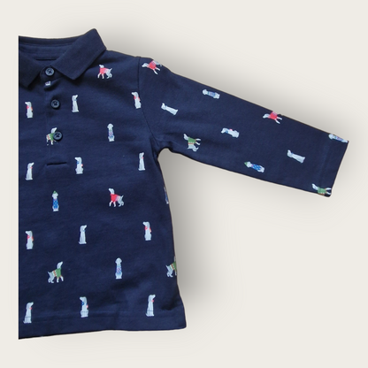 12 Month Boys Long-Sleeved Top With Posh Dogs