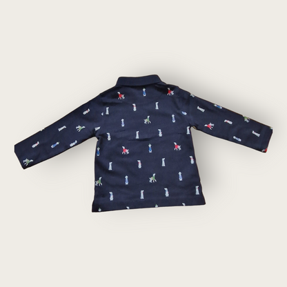 12 Month Boys Long-Sleeved Top With Posh Dogs