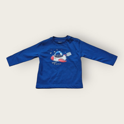 12 Month Boys Long-Sleeved Top With Space Ship