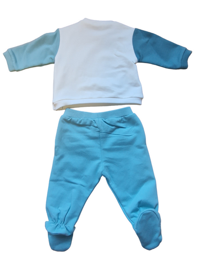 Mayoral Newborn Boys Two-Piece Outfit With Lion & Balloons Printed Motif