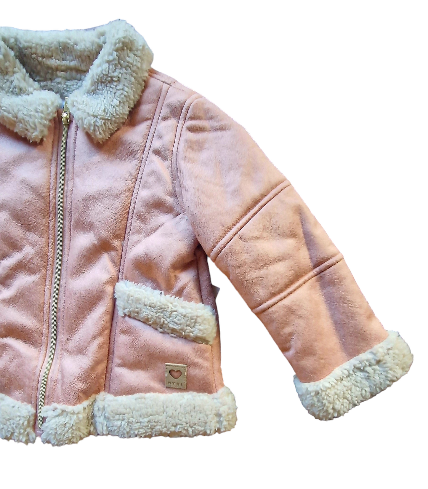 Mayoral Girls Age 4 Pink Faux Sheepskin Coat