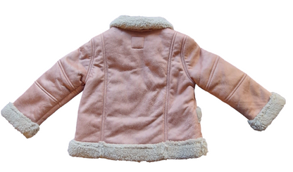 Mayoral Girls Age 4 Pink Faux Sheepskin Coat