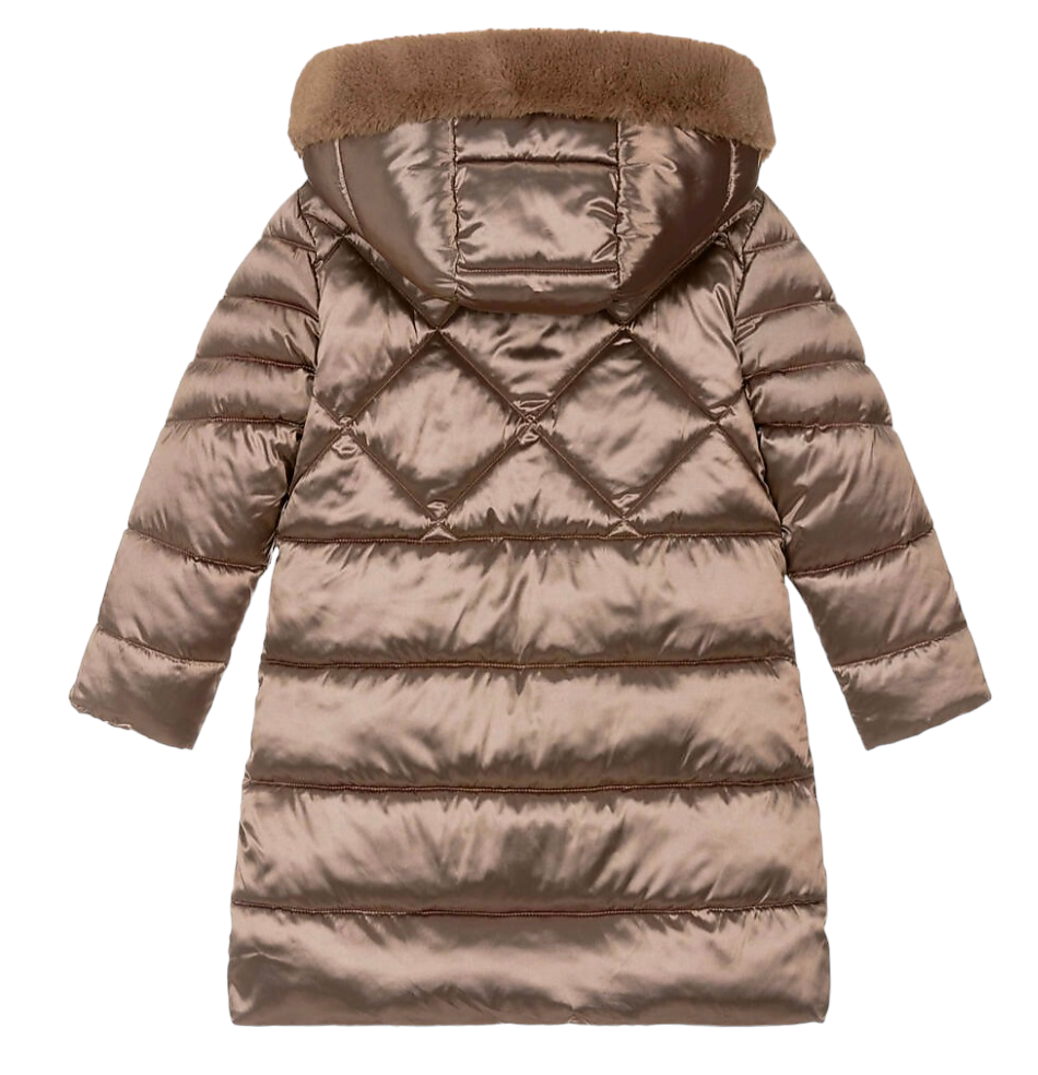 Mayoral Girls Age 4 Gold Pink Longline Padded Parka