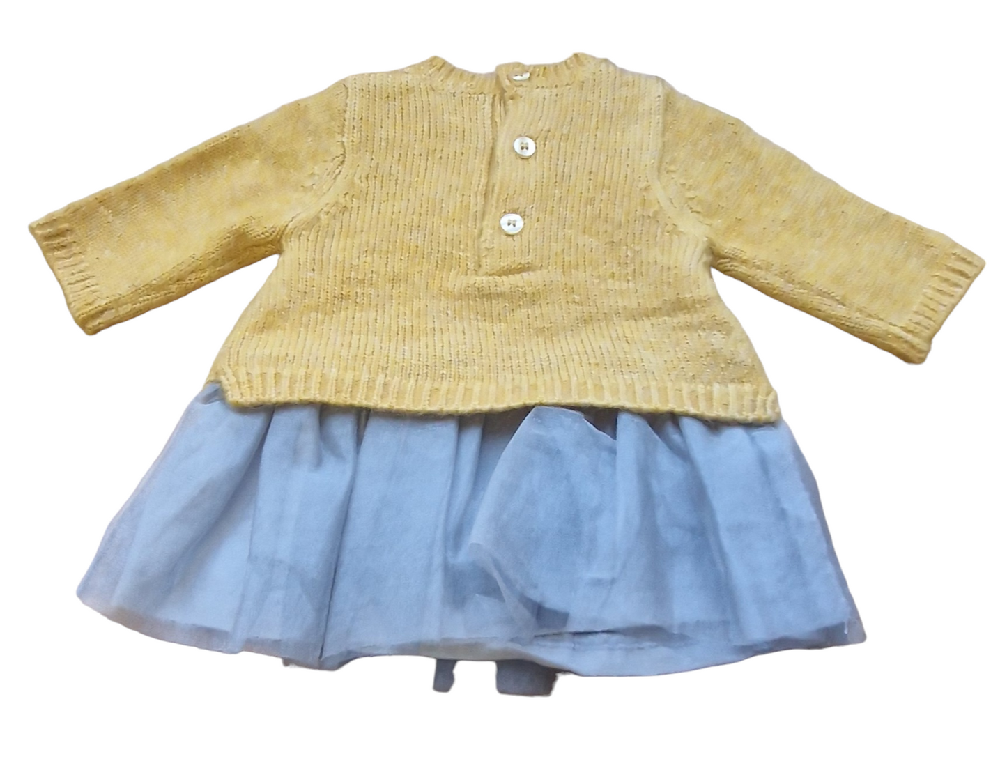 Mayoral Newborn Girls Combined Jumper Dress With Tulle Skirt