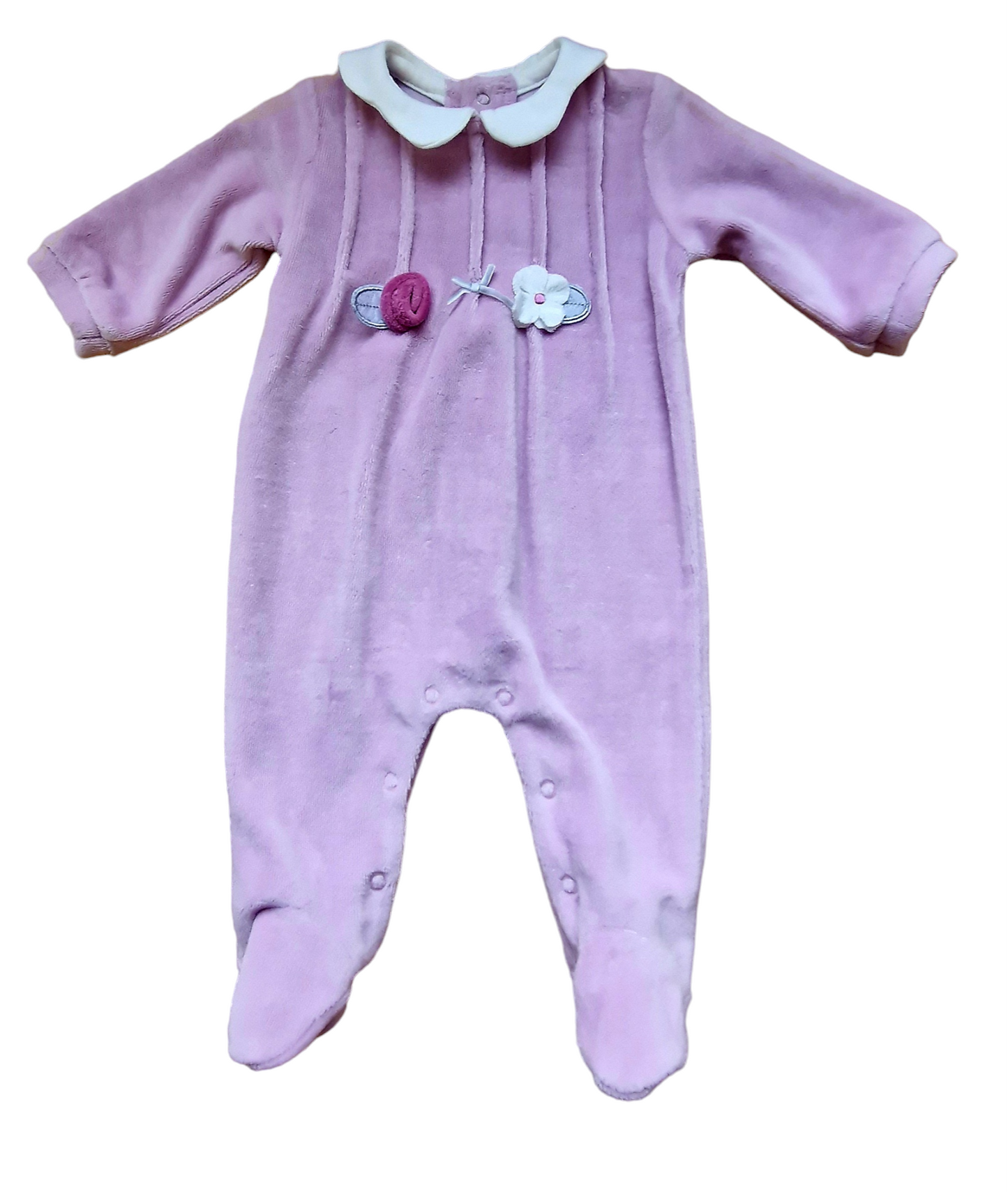 Mayoral Newborn Girls Velour Floral Onesie Twin-Pack