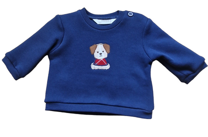 Mayoral Newborn Puppy Motif Jumper And Tartan Trouser Set