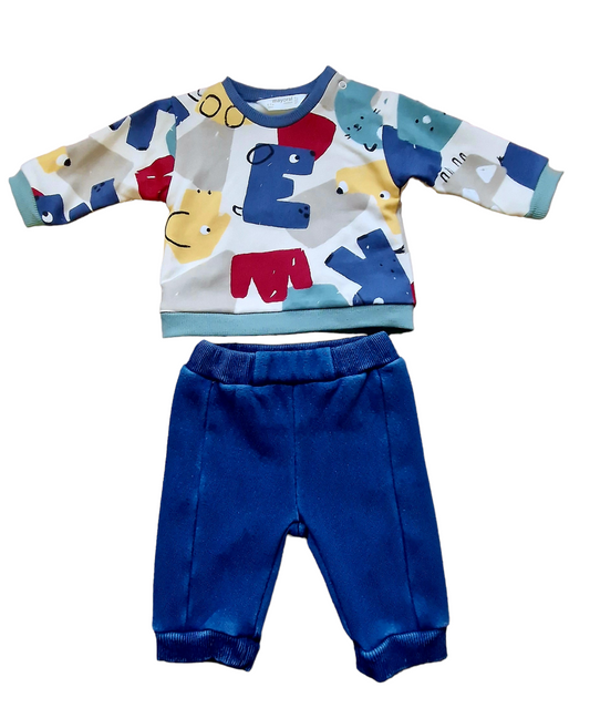 Mayoral Newborn Boys Bold Print Jogger Set